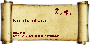 Király Abdiás névjegykártya